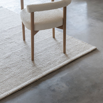 Silver 2021 Dig-P Modern White Wool Rug