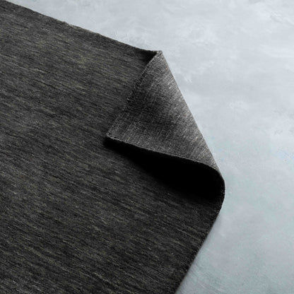 Aviral Handcrafted Black and Grey Wool Soft Rug