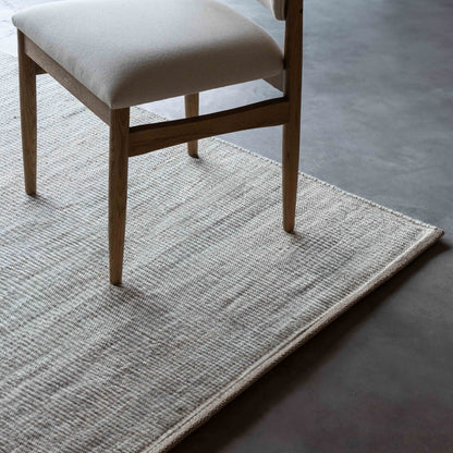 Handcrafted Silver Wool Rug