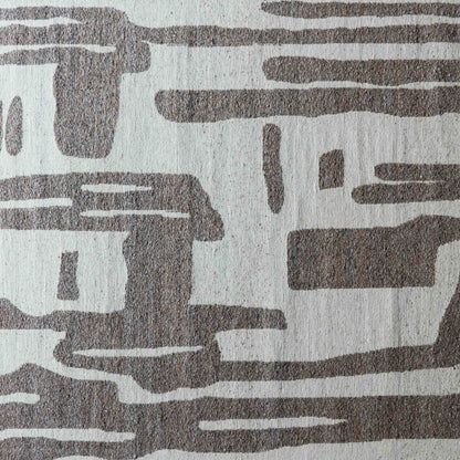 Brown Handcrafted Beige and Brown Wool Rug -101 Rug