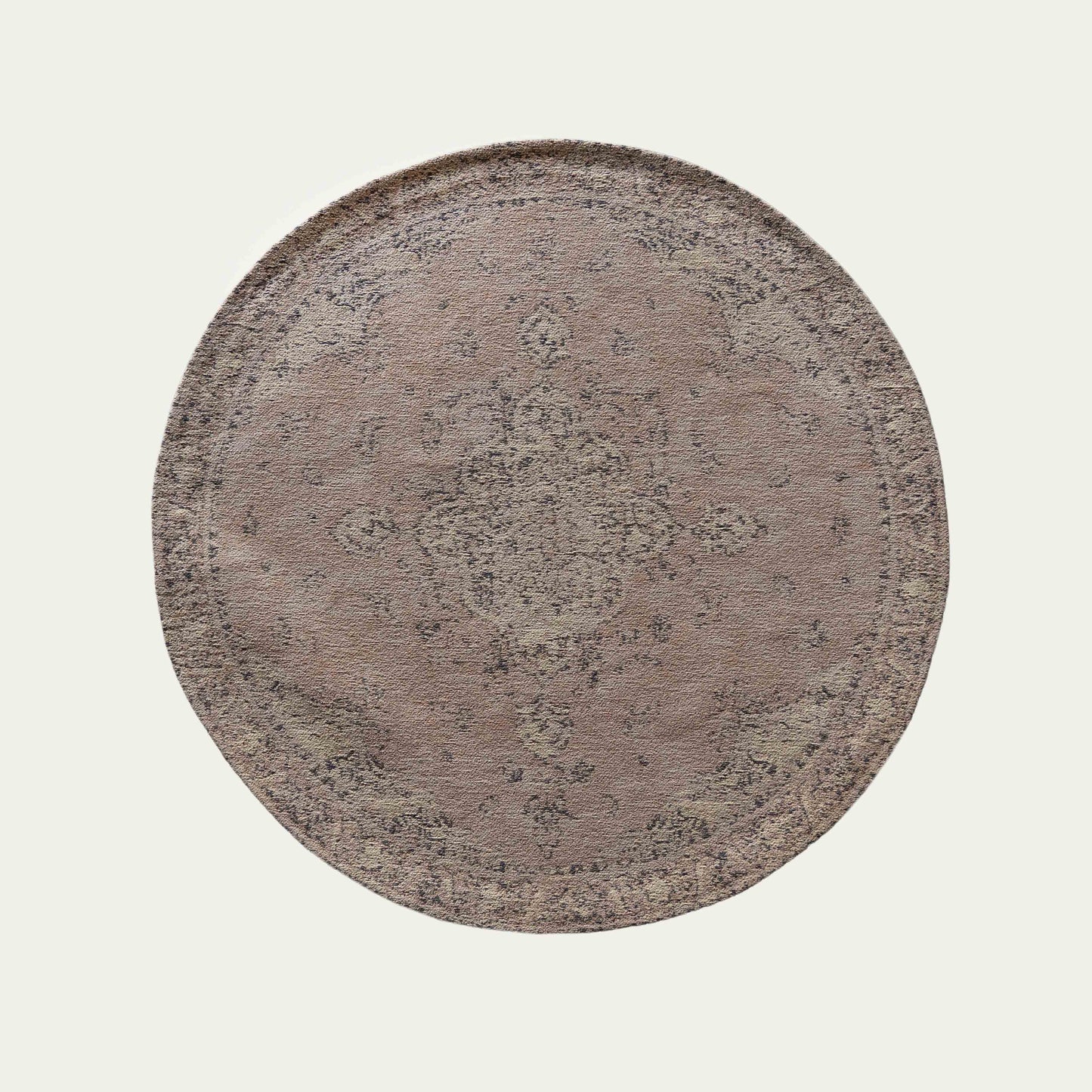 Queen sway Peach Cotton Woven Round Rug
