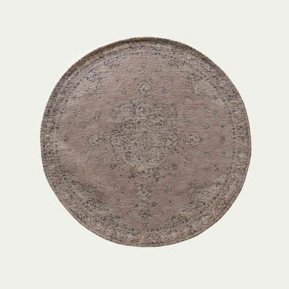 Queen sway Peach Cotton Woven Round Rug