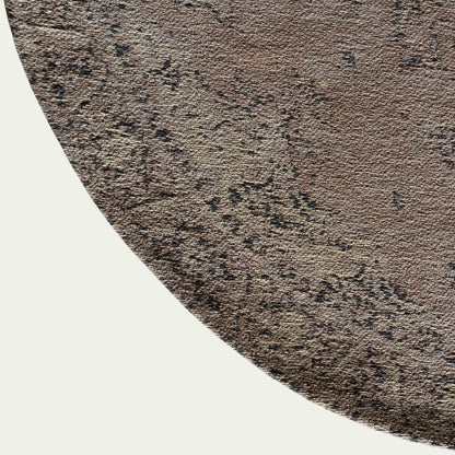 Queen sway Peach Cotton Woven Round Rug