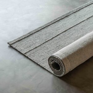 Handcrafted Silver Grey Wool Rug